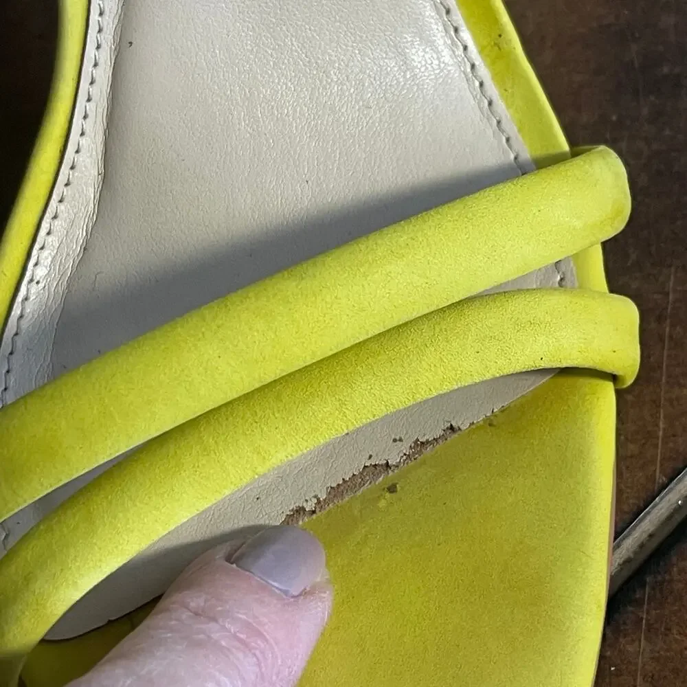 Vince Camuto Women's High Heel Yellow Strappy Shoes Size 7M
